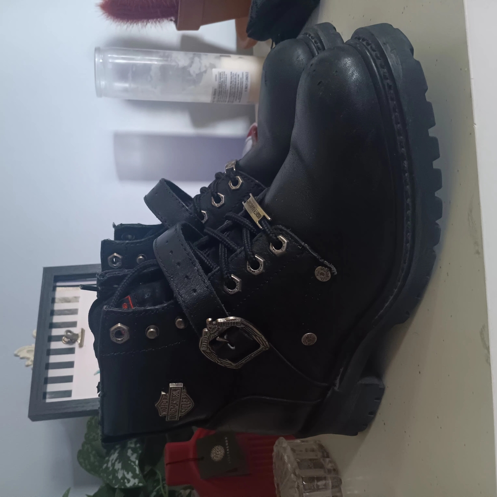 Harley-Davidson Black Leather Ankle Boots